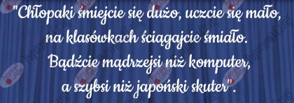 Napis "Chłopaki śmiejcie się dużo..." Dzień Chłopaka Dekoracje z papieru