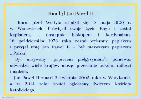 Dzień Papieski - Pomoce dydaktyczne - plik PDF - PRODUKT CYFROWY Dzień Papieski - Pomoce dydaktyczne - plik PDF - PRODUKT CYFROWY