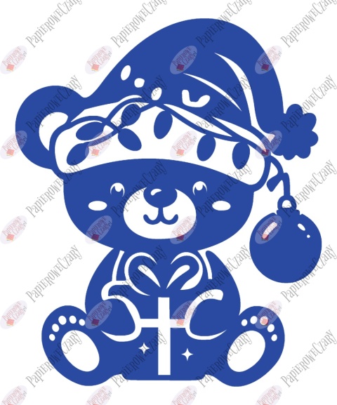 Miś świąteczny 2 Zima Dekoracje z papieru