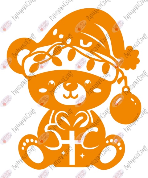 Miś świąteczny 2 Zima Dekoracje z papieru