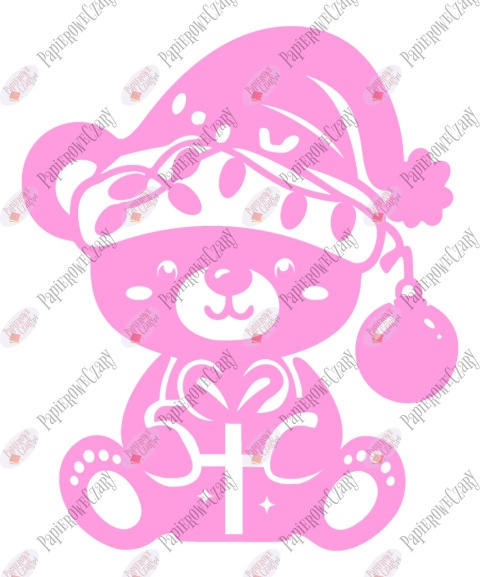 Miś świąteczny 2 Zima Dekoracje z papieru