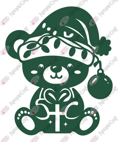 Miś świąteczny 2 Zima Dekoracje z papieru