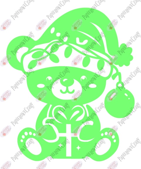 Miś świąteczny 2 Zima Dekoracje z papieru