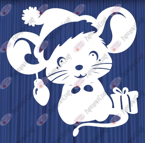 Myszka Świąteczna 2 Zima Dekoracje z papieru