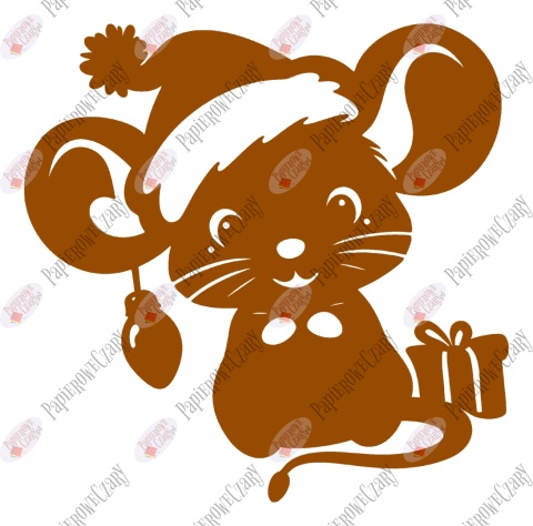 Myszka Świąteczna 2 Zima Dekoracje z papieru