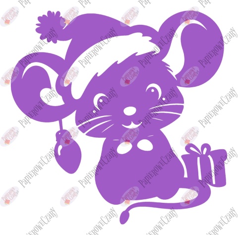 Myszka Świąteczna 2 Zima Dekoracje z papieru