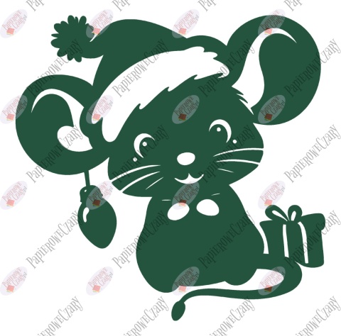 Myszka Świąteczna 2 Zima Dekoracje z papieru