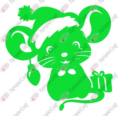 Myszka Świąteczna 2 Zima Dekoracje z papieru