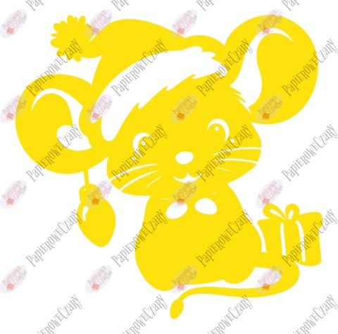 Myszka Świąteczna 2 Zima Dekoracje z papieru