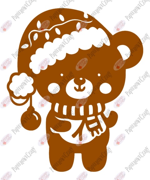 Miś świąteczny 3 Zima Dekoracje z papieru