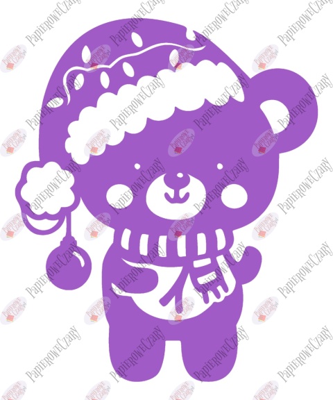 Miś świąteczny 3 Zima Dekoracje z papieru