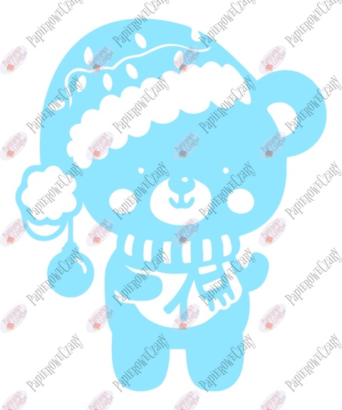 Miś świąteczny 3 Zima Dekoracje z papieru