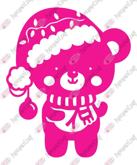 Miś świąteczny 3 Zima Dekoracje z papieru