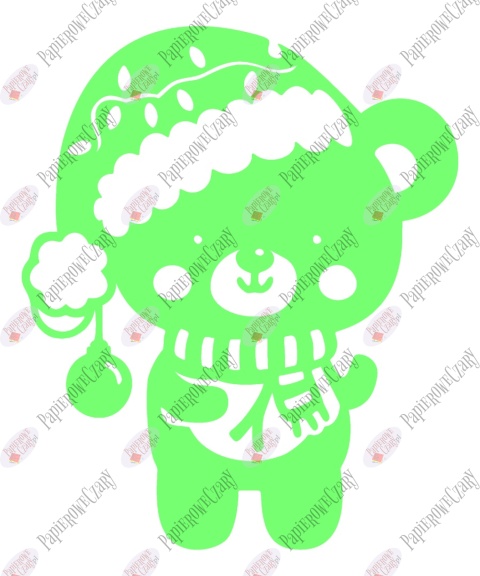 Miś świąteczny 3 Zima Dekoracje z papieru