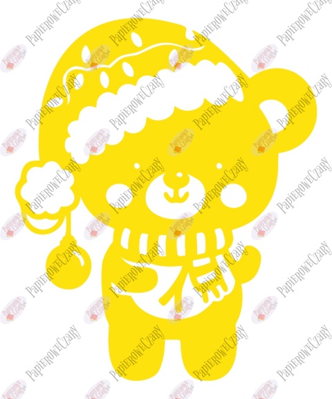 Miś świąteczny 3 Zima Dekoracje z papieru