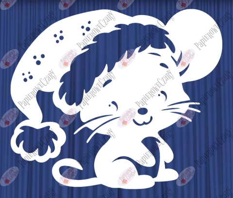 Myszka Świąteczna 3 Zima Dekoracje z papieru