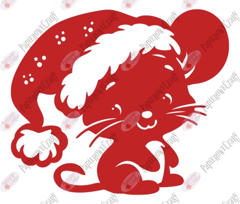 Myszka Świąteczna 3 Zima Dekoracje z papieru