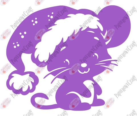 Myszka Świąteczna 3 Zima Dekoracje z papieru