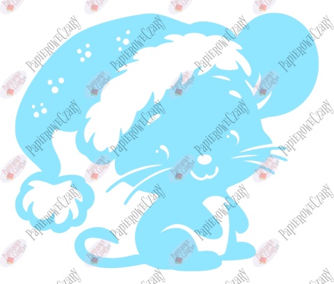 Myszka Świąteczna 3 Zima Dekoracje z papieru