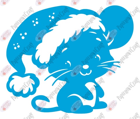 Myszka Świąteczna 3 Zima Dekoracje z papieru