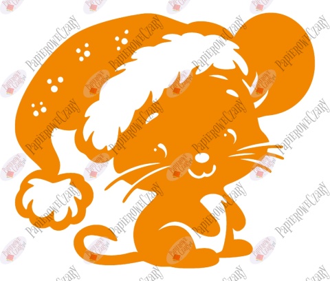 Myszka Świąteczna 3 Zima Dekoracje z papieru