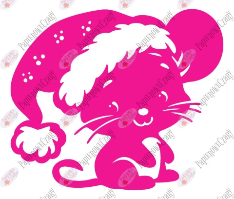 Myszka Świąteczna 3 Zima Dekoracje z papieru