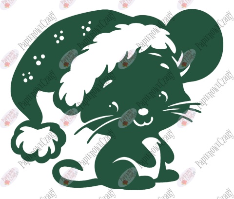 Myszka Świąteczna 3 Zima Dekoracje z papieru