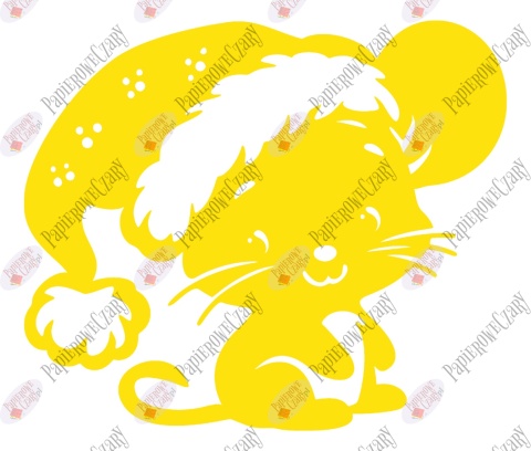 Myszka Świąteczna 3 Zima Dekoracje z papieru