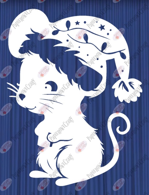 Myszka Świąteczna 4 Zima Dekoracje z papieru