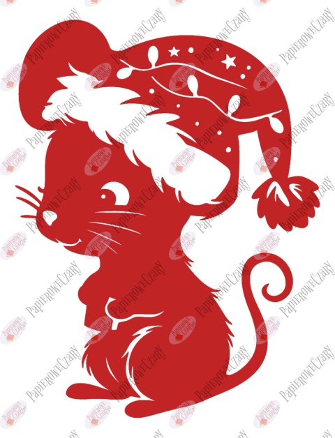 Myszka Świąteczna 4 Zima Dekoracje z papieru