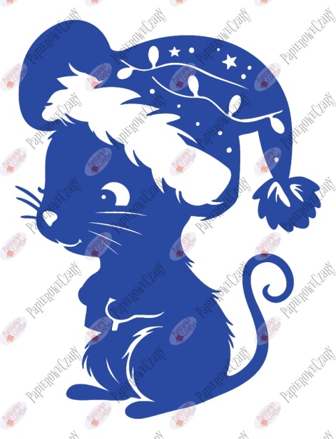 Myszka Świąteczna 4 Zima Dekoracje z papieru