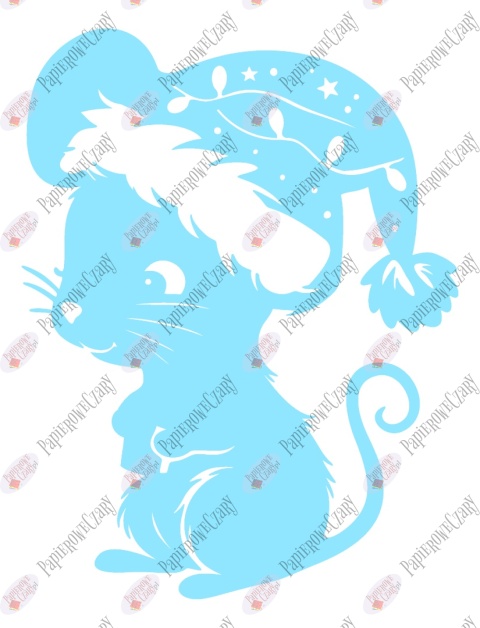 Myszka Świąteczna 4 Zima Dekoracje z papieru