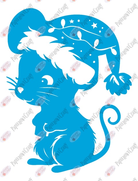 Myszka Świąteczna 4 Zima Dekoracje z papieru