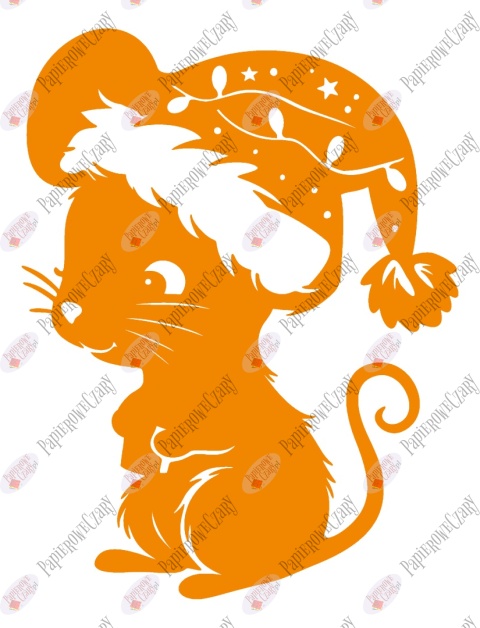 Myszka Świąteczna 4 Zima Dekoracje z papieru