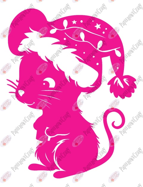 Myszka Świąteczna 4 Zima Dekoracje z papieru