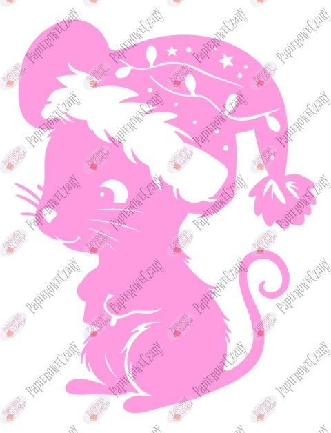 Myszka Świąteczna 4 Zima Dekoracje z papieru