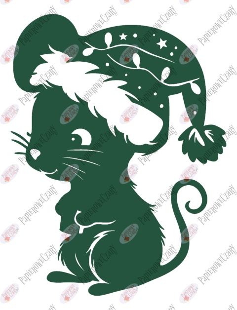 Myszka Świąteczna 4 Zima Dekoracje z papieru