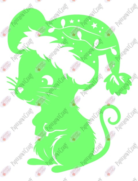 Myszka Świąteczna 4 Zima Dekoracje z papieru