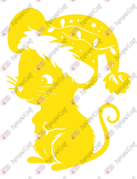 Myszka Świąteczna 4 Zima Dekoracje z papieru