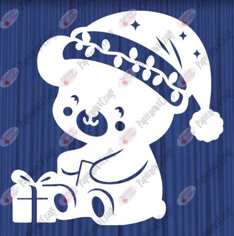 Miś świąteczny 1 Zima Dekoracje z papieru