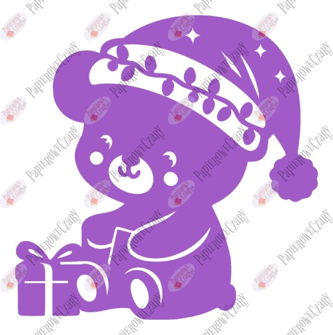 Miś świąteczny 1 Zima Dekoracje z papieru