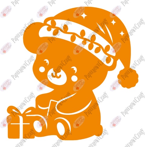 Miś świąteczny 1 Zima Dekoracje z papieru