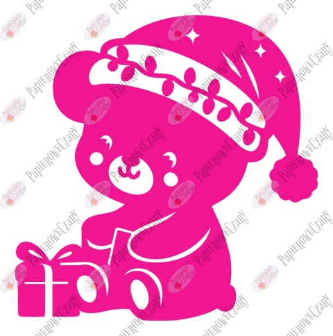 Miś świąteczny 1 Zima Dekoracje z papieru