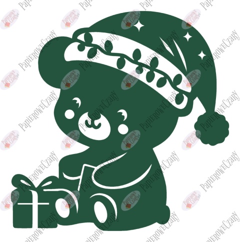 Miś świąteczny 1 Zima Dekoracje z papieru