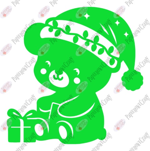 Miś świąteczny 1 Zima Dekoracje z papieru