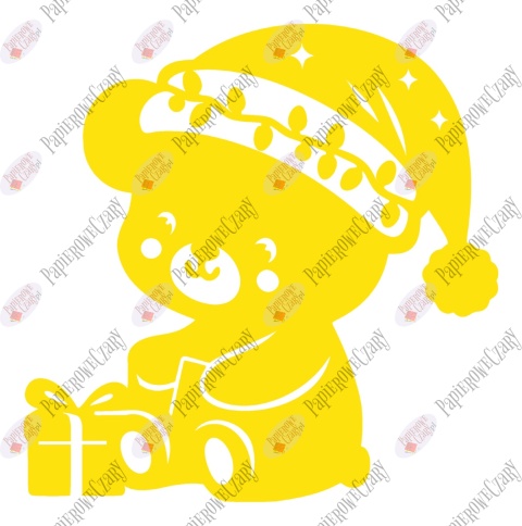 Miś świąteczny 1 Zima Dekoracje z papieru