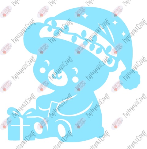 Miś świąteczny 1 Zima Dekoracje z papieru