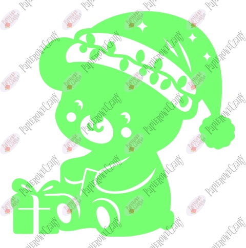 Miś świąteczny 1 Zima Dekoracje z papieru