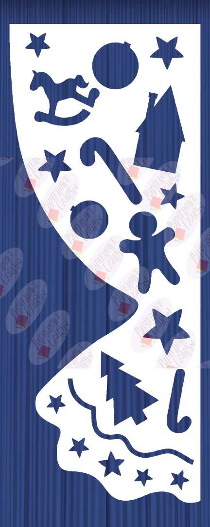 Zasłonka zimowa 5 ZIMA Dekoracje z papieru