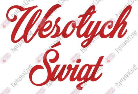 Napis "Wesołych Świąt" 1 - Boże Narodzenie, Zima - Dekoracje z papieru
